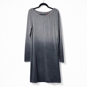 Women’s Long Sleeve Ombre Velvet Dress - Gray